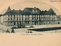 Obrtna škola, Sveučilišni trg (današnji Trg Republike Hrvatske) oko 1900. godine